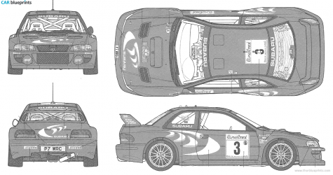 1998 Subaru Impreza WRC Rally Monte Carlo Coupe blueprint